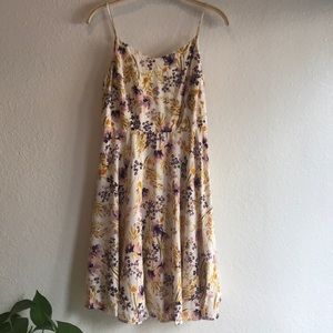 Watercolor faux painted  flower dress size M